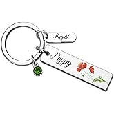 VIESUJI Birthday Gifts for Women Birth Flower Keychains Birthstone Keychain for Mom Grandma Daughter Friends Coworkers