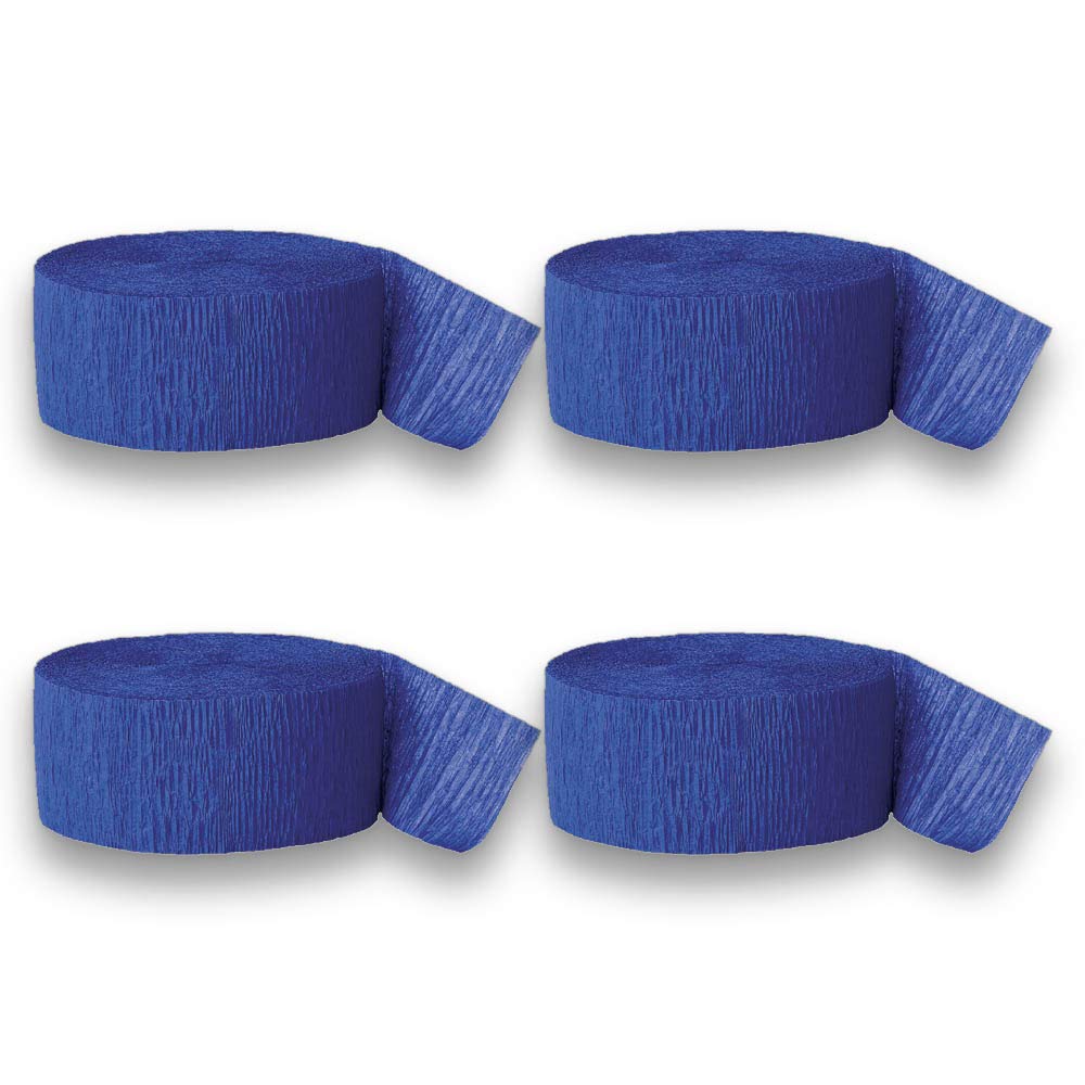 ZYOOO Dark Blue Crepe Paper Streamers-12 Rolls (25m/82ft Per Roll)