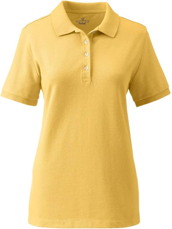 Lands' End Women's Banded Short Sleeve Mesh Polo at Amazon Womenâs Clothing store