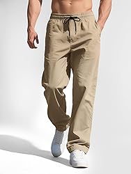 Comdecevis Mens Casual Cargo Pants Drawstring