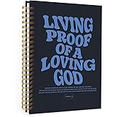 Wheatwin Christian Journal, Bible Study Notebook, Bible Notebooks for Note Taking, Church Hardcover Spiral Notebook for Women Man 5.5x8.3 - Blue