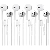 USB C Headphones 4 Pack, USB Type C Earbuds HiFi Stereo USB C Wired Earphones with Microphone Volume Control Compatible with 
