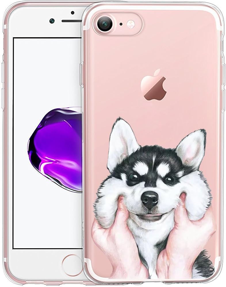 Cute Puppy Dog Clear Phone Case for iPhone 8 / iPhone 7 Customized