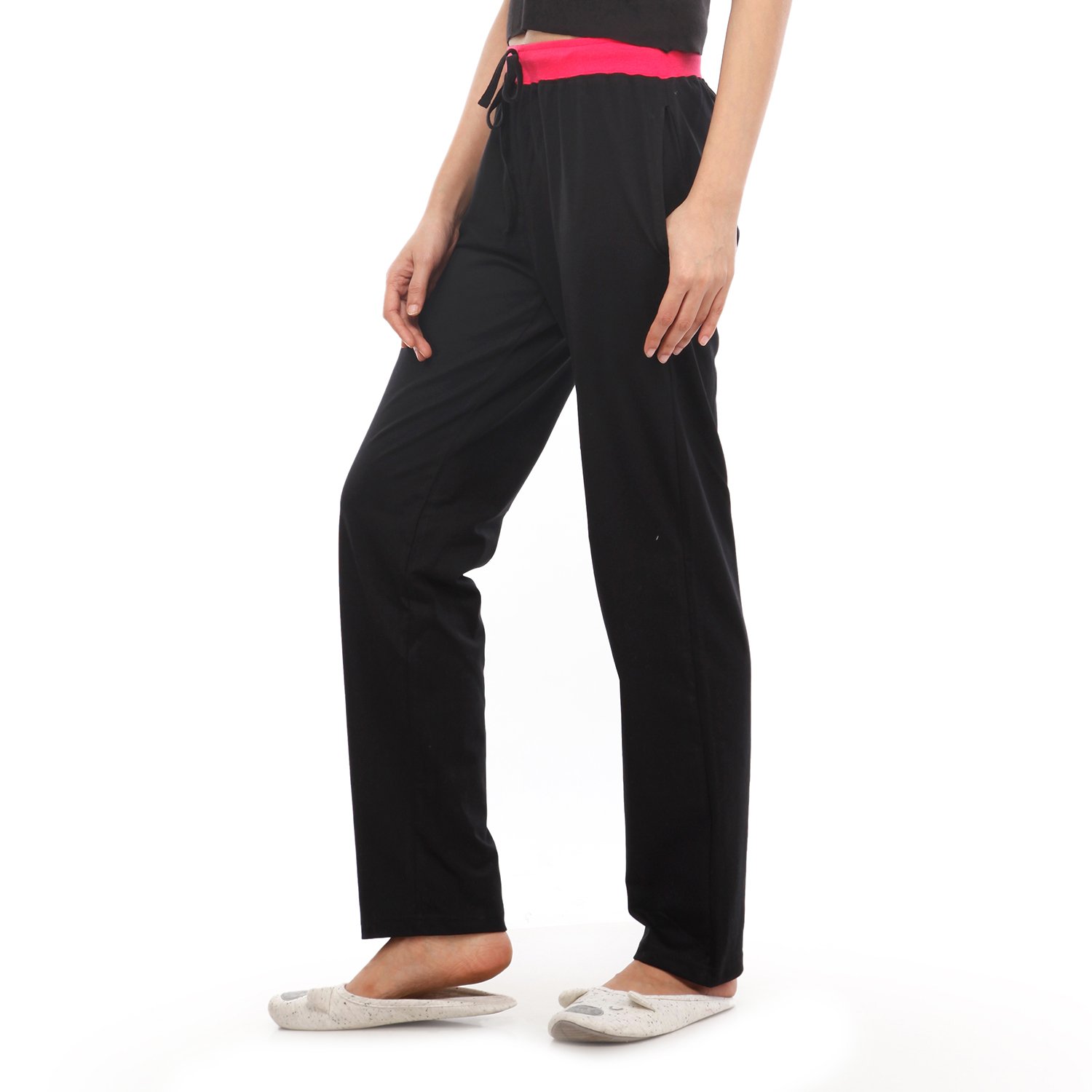 nite flite classic cotton black pyjamas