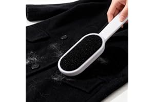 Double-Sided Pet Hair Remover Manual Electrostatic Sticky Lint Brush for Cat, Clothing, Sofa, Furniture, Carpet Cleaning (Bla