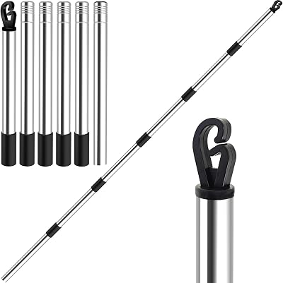 YL 2.24M Telescopic Washing Line Pole, Heavy Duty Stainless Steel Prop