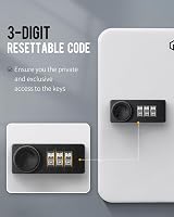 Uniclife 20 Position White Key Cabinet with Combination Lock Security Box view 2