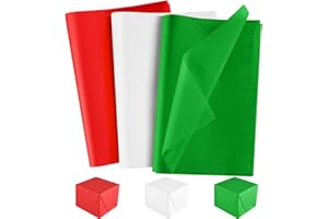 NEBURORA 72 Sheets Christmas Tissue Paper Assortment 14 X 20 Inch Red Green White Gift Wrapping Tissue Paper Bulk for Holiday Gift Crafts Bags and Party Decorations