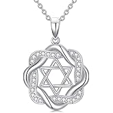 Dralox Star of David necklace for women - Twisted Infinity Necklace Handmade Jewelry for Men Women - Religious Judaica Amulet (Pendant+18+2 inch lobster clasp)