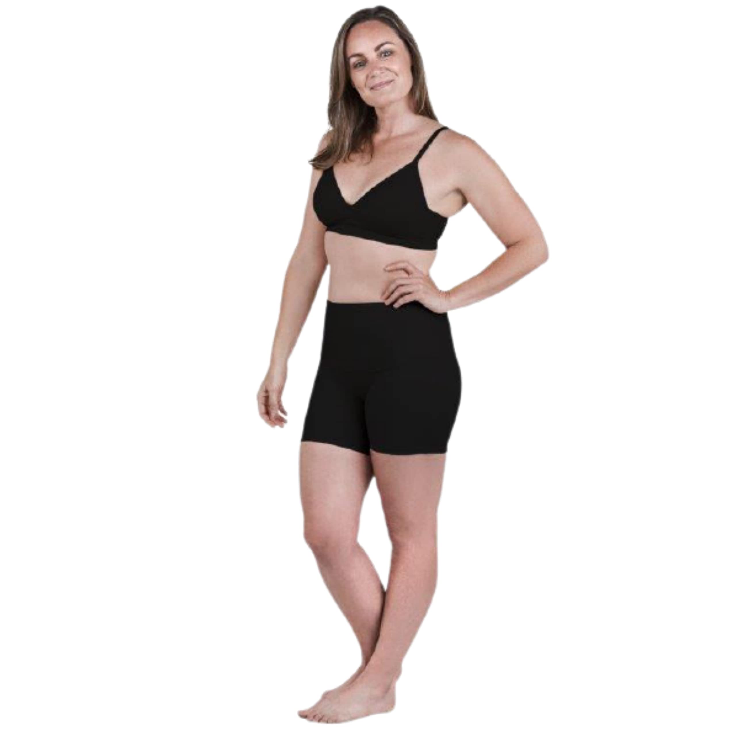 Photo 1 of SRC Women's Compression Support Shorts (Orthotic/Brace) for Pelvic Floor Support, Reusable & Washable, for Treating Bladder and/or Uterine Prolapse and Stress Urinary Incontinence, Large, Black