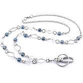LUXIANDA Badge Lanyards ID Necklaces ID Badge Holder hold ID card and keys for OL fashionable and beautiful, Stainless steel chain