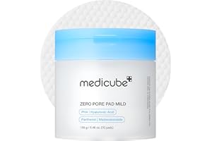 Medicube Zero Pore Pads Mild 2.0 (70 units) - Gentle Calming Toner Pads for Exfoliation, Minimizing Pores, and Blackhead Removal with PHA - Ideal for All Skin Types - Korean Skin Care