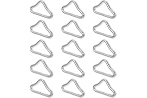 Angoily 40 Pcs Galvanized Steel Triangle Ring Buckles for Trampoline Jump Mat Replacement, Quick Connect
