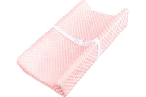 YENING Baby Diaper Changing Pad Cover for Girls Wipeable Covers Soft Minky Dots Changing Table Pads Sheets 31" x 16" Pink