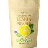 Grelim Lemon Powder 11.30 Oz, 100% Freeze Dried Powder, Filler Free, Gluten-Free, Rich in Natural Vitamin C Fresh Squeezed Lemon Flavor Great for Beverages, Smoothies 320g