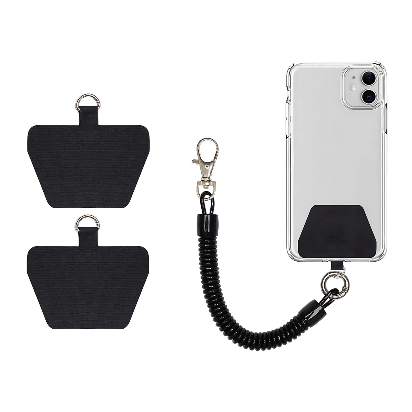 maxtachi Phone Lanyard Neck Strap, Universal Theftproof Anti Lost Elastic Tether Wrist Strap, Phone Wrist Strap with Durable Patches with Most Smartphones and Cases (black)