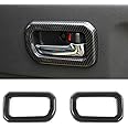 FSYHKJ Interior Door Handle Trim Bezel Compatible with Suzuki Jimny 2019 2020 2021 2022 2023 2024 Inside Door Handle Bowl Decoartive Cover Accessories (Carbon Fiber Black)