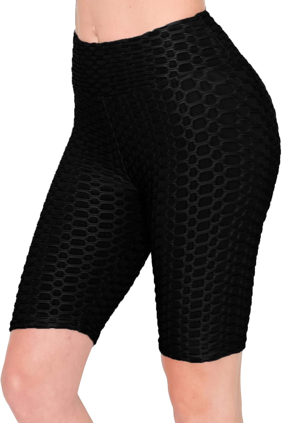 ALWAYS Women's Honeycomb Compression Shorts - High Waist Slimming Butt Lift Textured Workout Shorts: Clothing