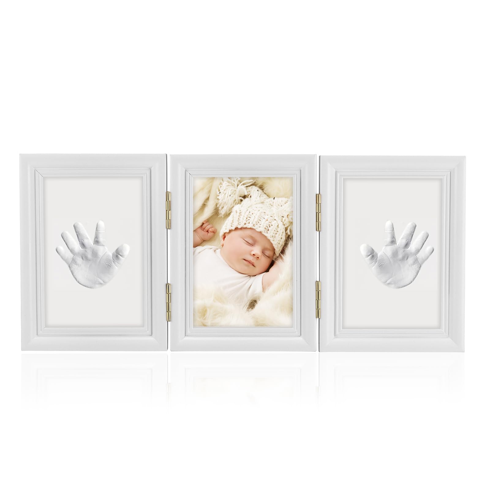 Marstey Baby Handprint Footprint Maker Kit Keepsake Photo Frame Clay Print and Photo Frame, Memory Art Picture, Baby Gift Personalized, Nursery Room Decor