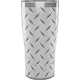 Tervis Traveler Diamond Plate Triple Insulated Insulated Tumbler Travel Cup Keeps Drinks Cold & Hot, 20oz, Stainless Steel