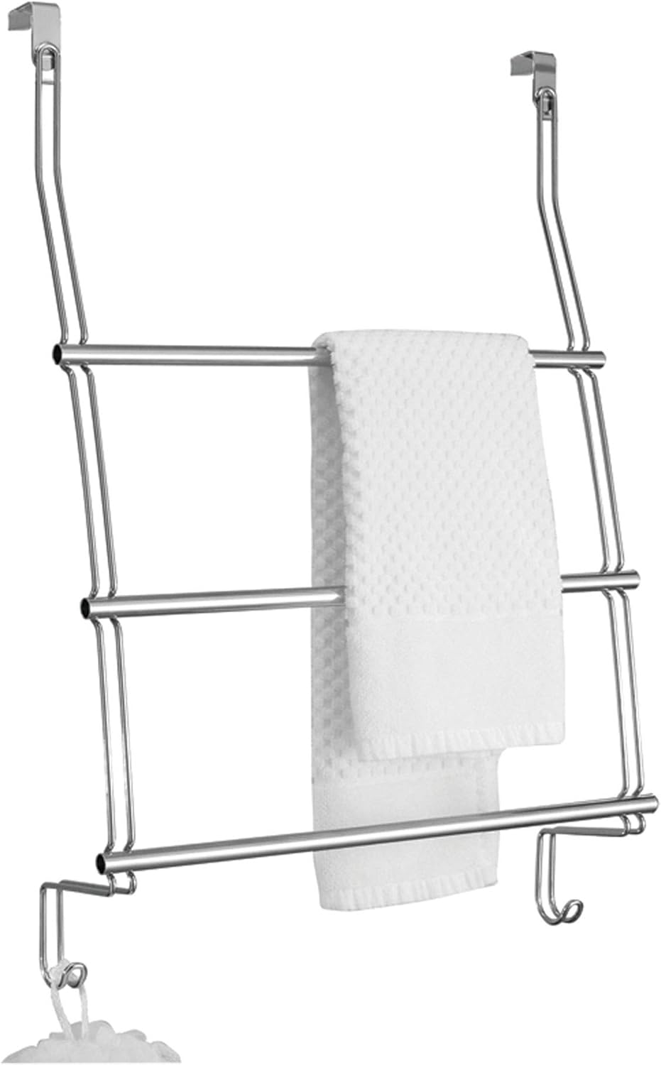 chrome towel rack on Amazon Com Idesign Classico Steel Over The Door Towel Rack With Storage Hooks 16 75 X 4 25 X 24 Chrome Home Kitchen