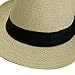 FALETO Unisex Summer Panama Straw Fedora Hat Short Brim Beach Sun Cap Classic (#01 Beige)