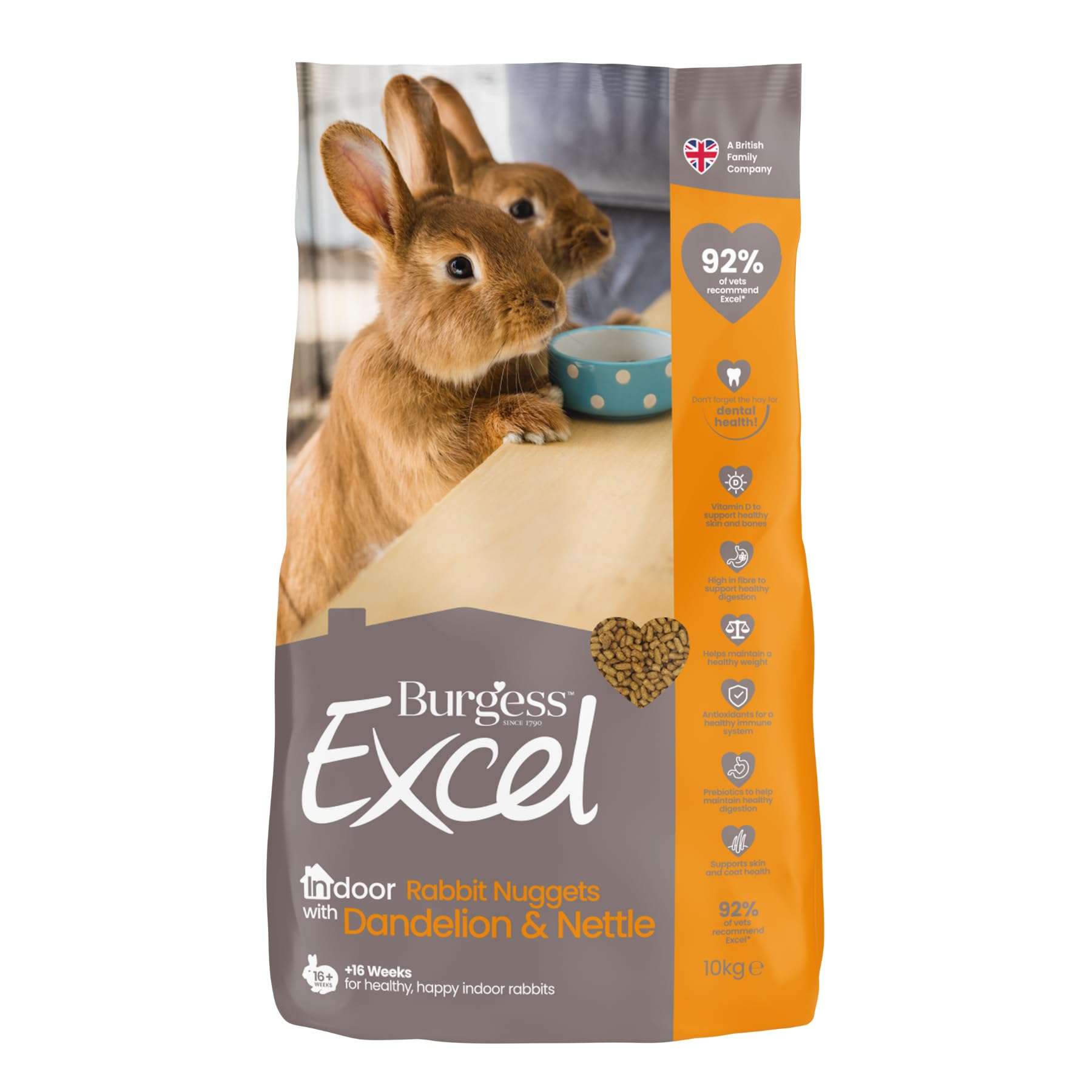 Excel Burgess Indoor Rabbit Nuggets, 10 kg