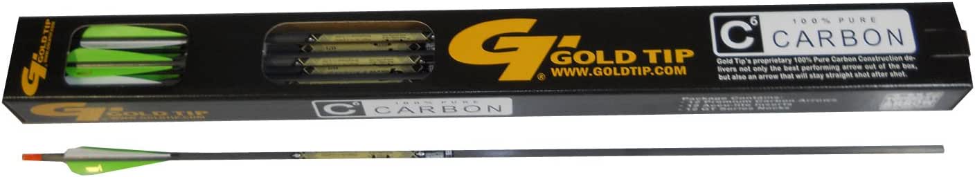 Gold Tip Kinetic Hunter Arrows - Size 400 With 2-Inch Vanes (Dozen)