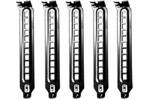 Black PCIs Chassis Slot Covers Bracket with Screws, Filter Blanking Plate Covers Bracket Hard Steel PCIs Slot Desktop Case Ve