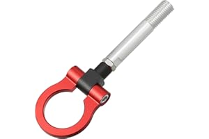 X AUTOHAUX Red Aluminum Alloy Round Front Rear Bumper Trailer Ring Eye Towing Tow Hook Screw for Hyundai Veloster 2012-17 for