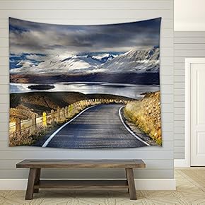 Southern Alps and Lake Tekapo, View from Mount John, Mackenzie Country, New Zealand - Fabric Wall Tapestry Home Decor - 51x60 inches