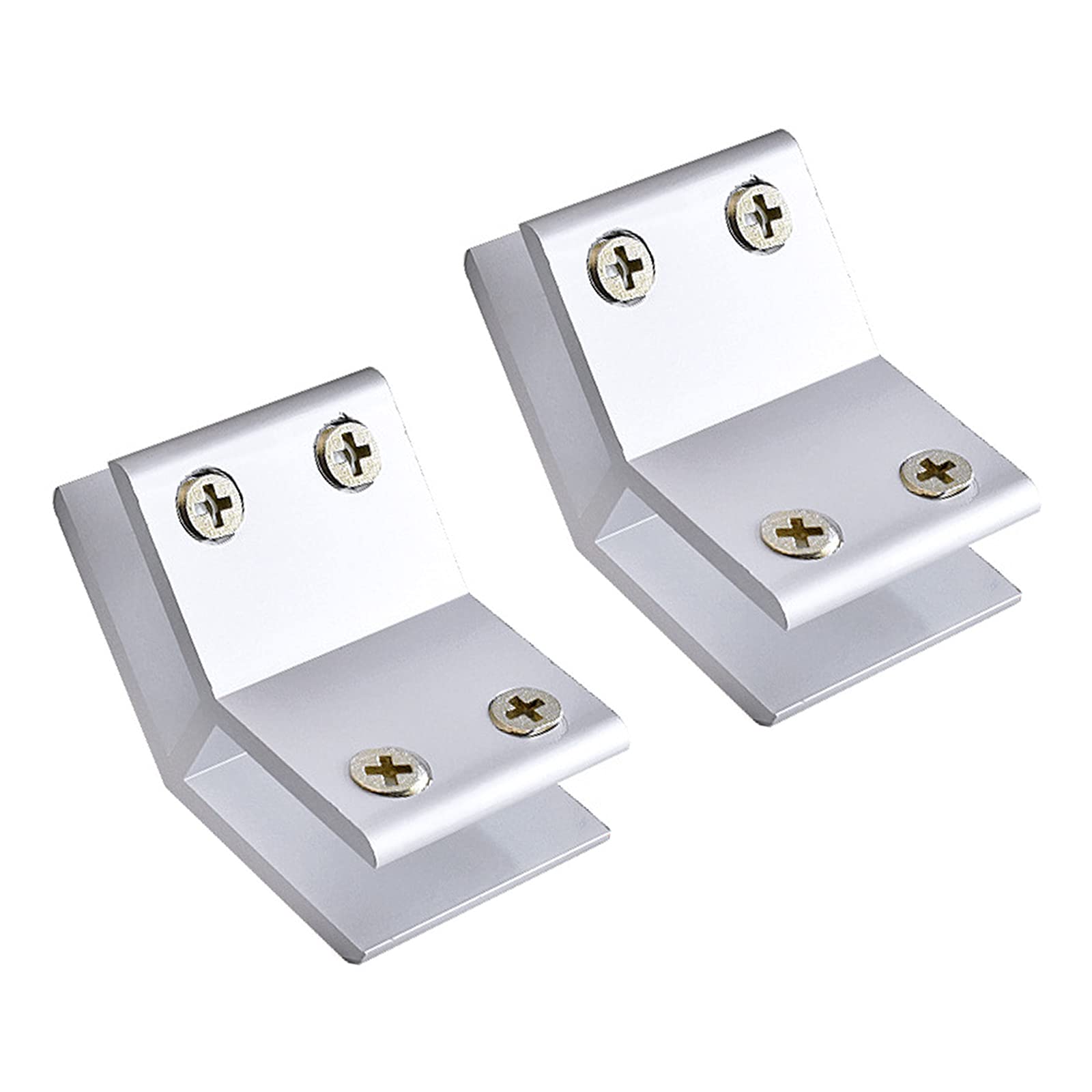INCREWAY 2 Pack Adjustable Aluminum Alloy Glass Shelf Support Bracket, Glass Clip Clamp Holder for 10-12mm Thickness, 135 Degrees