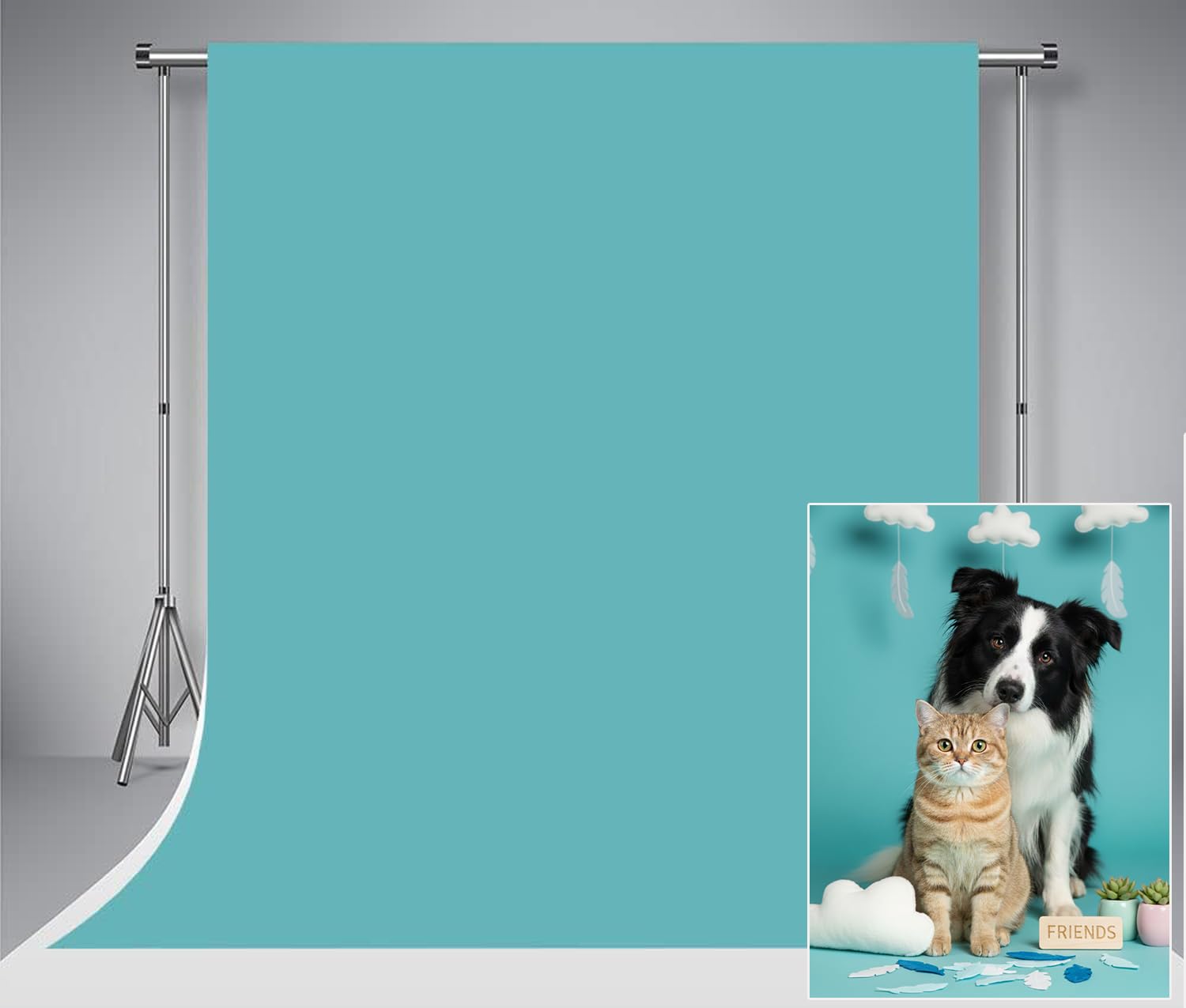 Kate 1.5x2.2m Blue-green Backdrops for Photography Solid Photo Backdrop Microfiber Washable Photographic Background for Baby Newborn Photography Studio