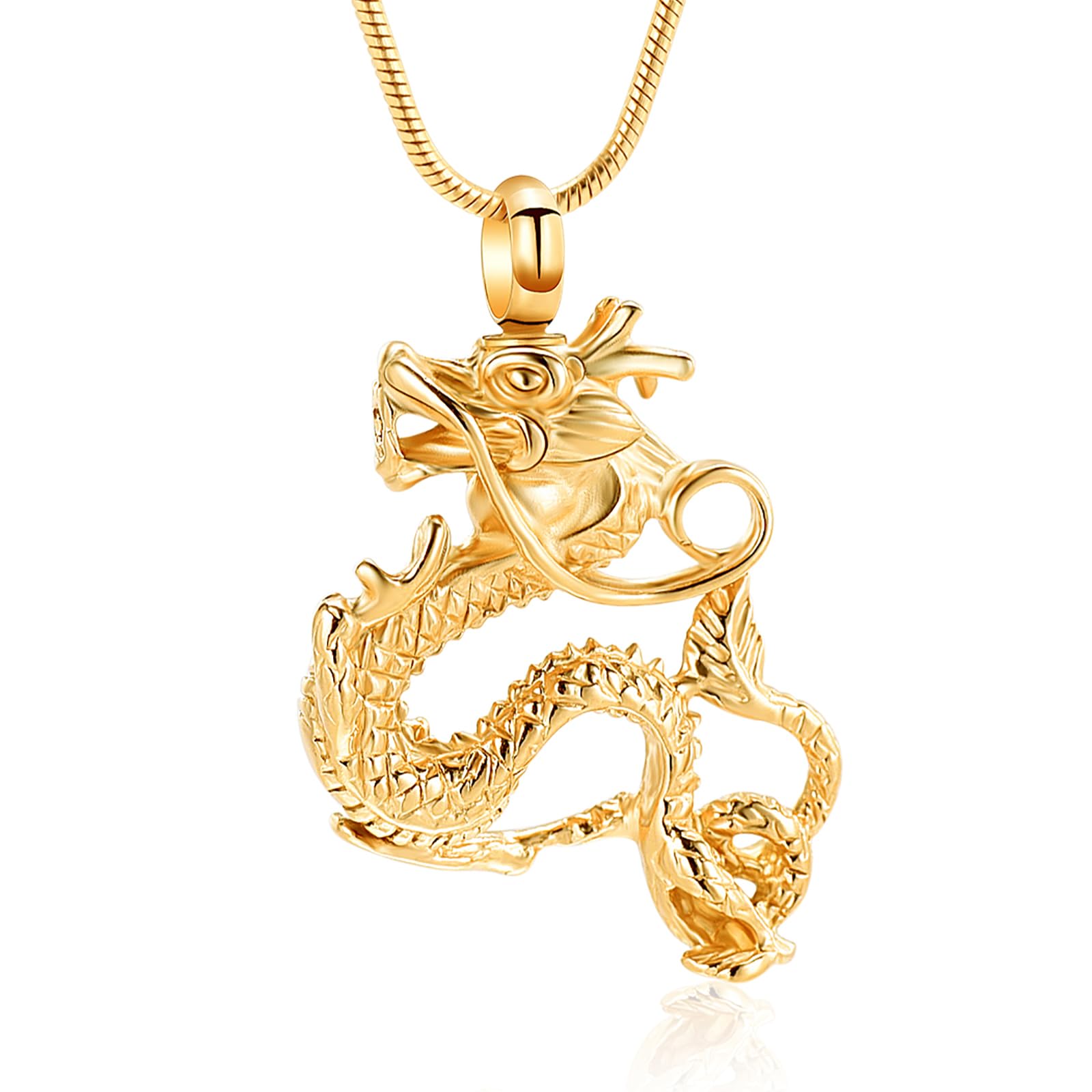 Cremation Jewelry for Ashes Stainless Steel Dragon Urn Necklace Keepsake Human Pet Ashes Holder Memorial Pendant for Women Men