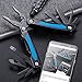 Multifunction Multitool Pliers and Saw - Compact Portable Mini Purpose Multi Tool Set Kit for Every Day - Locking Tactical Multi-Function Tool with Black Coating and Blue Handles - Grand Way 104021