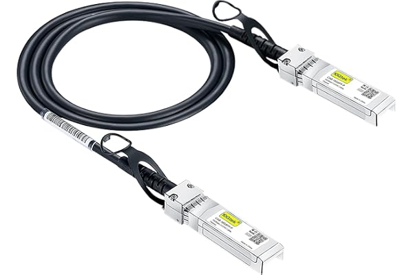 10Gtek SFP+ DAC Twinax Cable, 10G SFP+ to SFP+ Direct Attach Copper Patch Passive Cable for Cisco SFP-H10GB-CU0.5M, Ubiquiti UniFi UC-DAC-SFP+, TP-Link TL-SM5220-0.5M, Fortinet and More, 0.5-Meter