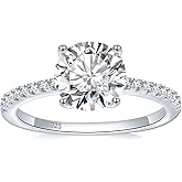 ACELENCE 3-5CT Moissanite Solitaire Ring - 925 Sterling Silver Moissanite Rings 3-5 Carat Moissan Engagement Ring Anniversary Jewelry Gift for Women and Wife D Color VVS1