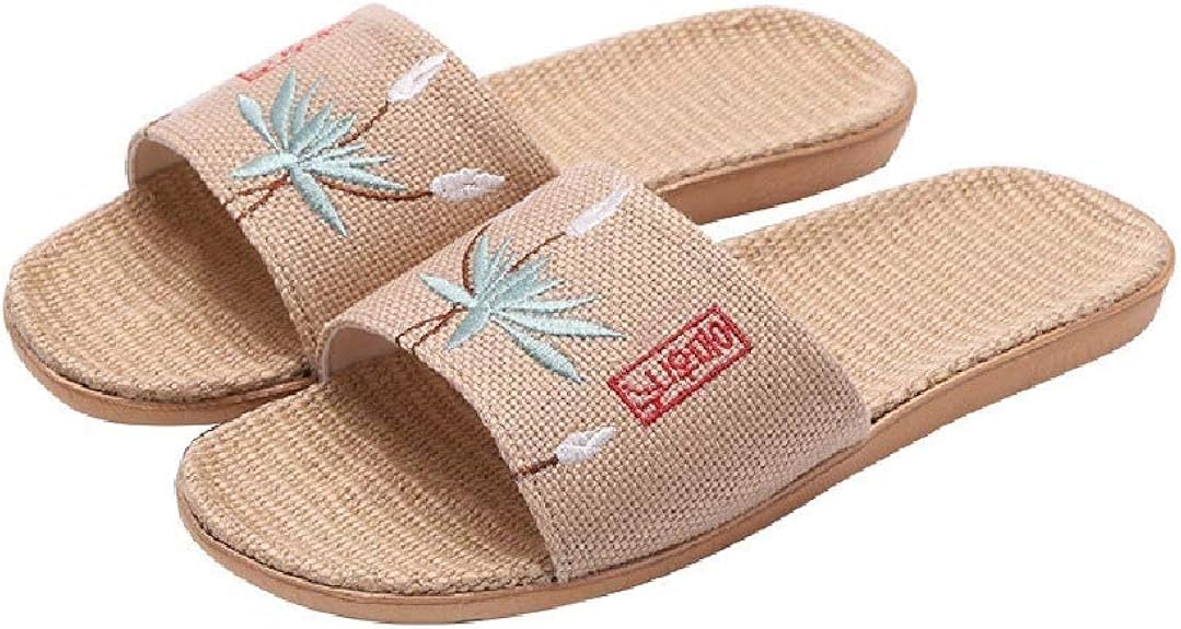 AngelSpace Women's Shoes AntiSlip Slippers Embroidered Open Toe Cotton
