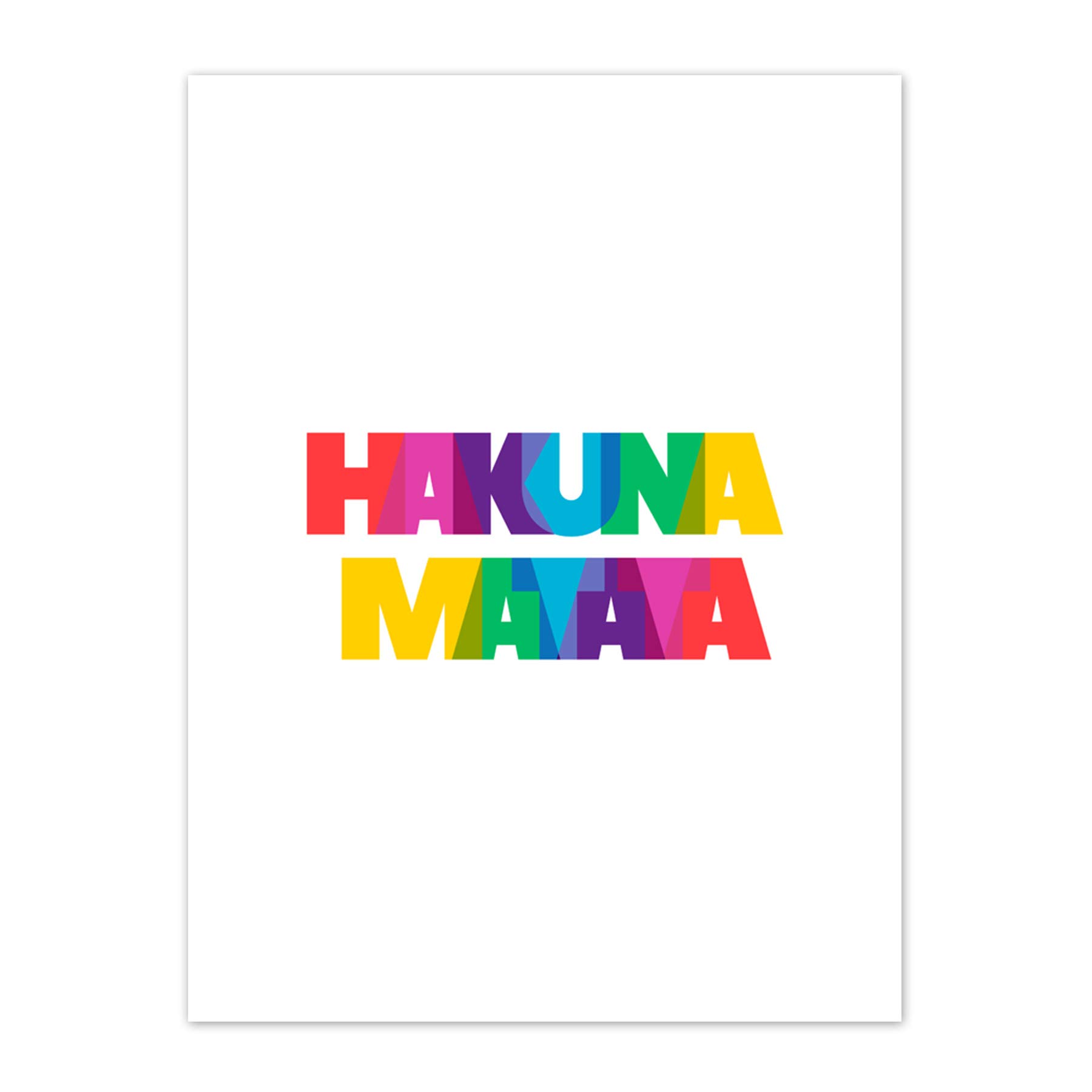 Wee Blue Coo Hakuna Matata Colourful Typography Canvas Wall Art Print