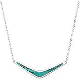 Silpada 'Reversible Boomerang' Compressed Turquoise Necklace in Sterling Silver, 16" + 2"