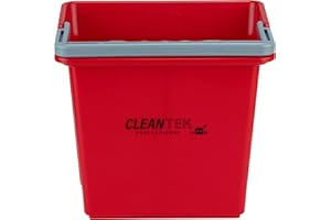 Restaurantware-Clean Tek Professional 6 Quart Cleaning Bucket, 1 Utility Pail with Handle - Heavy-Duty, Portable, Red Plastic Washing Pail, Perfect for Household, Outdoor, Car Wash and More