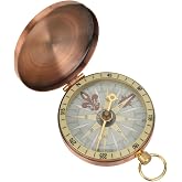 Joyzan Vintage Pocket Compass, Classic Camping Watch Flip Navigation Retro | Portable Survival Hiking Metal Antique Military Tool Hunting Climbing Outdoor Motoring Boating Backpacking Nautical Touring