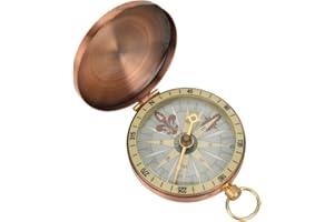 Joyzan Pocket Compass, Vintage Classic Nautical Collectible Retro Copper Survival Metal Navigation Tool Style Old Type Collec