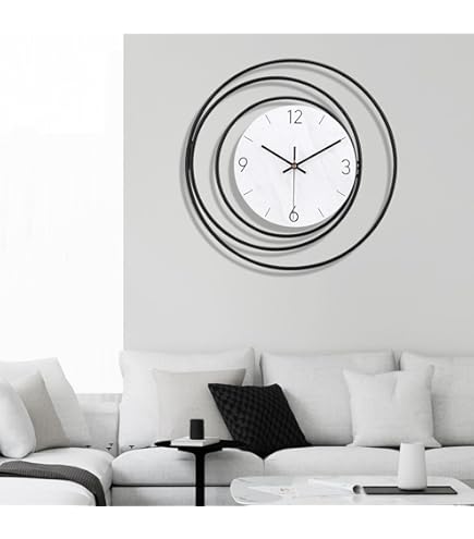 Moderne Scandinavische Wandklok met * Gezicht - Stil en Niet Tikkend - Minimalistische Ronde Klok Geschikt voor Woonkamer, Slaapkamer - Makkelijk Afleesbaar Tijdsmeter