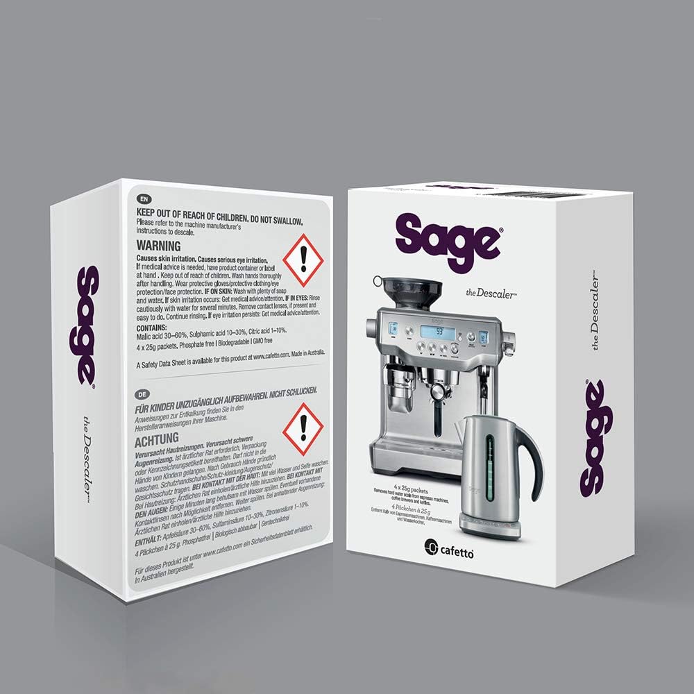 Sage - Descaler for Sage Coffee Machines and Kettles - Pack of 4, 1 count (Pack of 4)