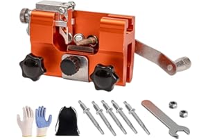 BIQOZI Lilcher Saw Sharpener, 2026 Upgraded Sherum Universal Chainsaw Sharpening Jig Kit, Hand-Cranked Fanyil Chain Saw Sharpener Tool, Portable Blade Sharpeners with 3 Sharpening Heads(5 grinding head)