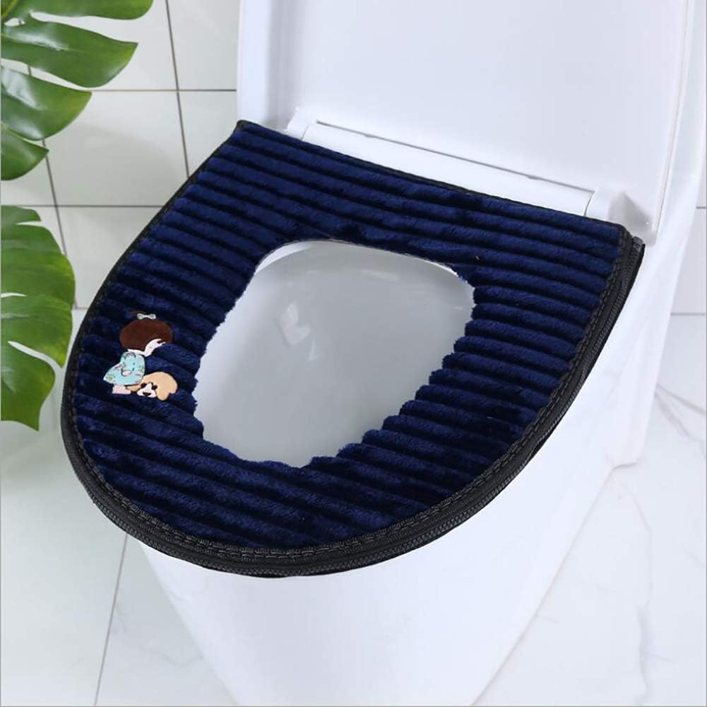 LOVER Toilet Seat Cover Pads,Bathroom Warm Soft Comfy Toilet Seat Cushion Pad with Zipper 3PACK