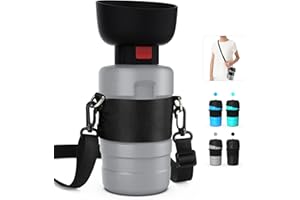 PETDOTT Dog Water Bottle 28OZ, Portable Dog Water Bowl Dispenser for Traveling Walking Hiking, Pet Travel Water Bowl for Dogs Foldable 2-in-1 Design, Keep Thirsty Dogs Hydrated, BPA Free