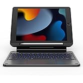 Dexnor for iPad 9th Generation Case with Keyboard Floating Cantilever Magnetic Stand Multi-Touch Trackpad Backlit Pencil Holder Magic Style Keyboard Case for iPad 9th/8th/7th Generation 10.2", Black