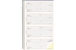 Blueline Receipt Book with Spiral Binding, 200 Carbonless Duplicates, Bilingual, 10-5/8" x 6-5/8" (DC4074T)
